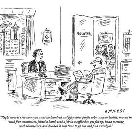 A Young Job Applicant Sits In Front by David Sipress