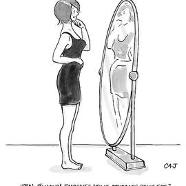 A Young Woman Stands Facing A Full-length Mirror by Carolita Johnson
