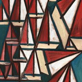 Tommervik Abstract Sailboats Wall Art Print by Tommervik
