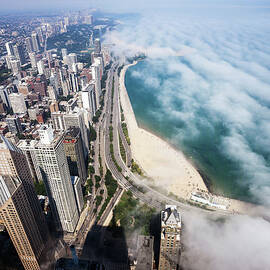 Aerial View Of Chicago Lakeshore With by Stevegeer