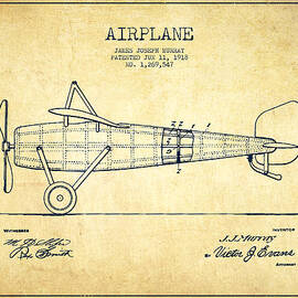 Airplane Patent Drawing from 1918 - Vintage by Aged Pixel