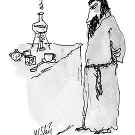 Alchemist Brewing Tea by William Steig