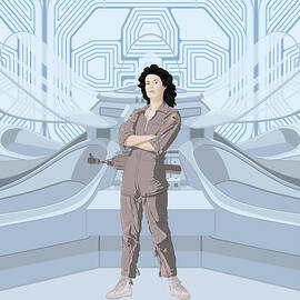 Alien 1979 Movie Poster - feat. Ripley by Peter Cassidy