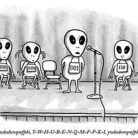 Aliens Participating In A Spelling Bee by Bob Eckstein