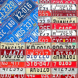 American Flag Recycled License Plate Art by Design Turnpike