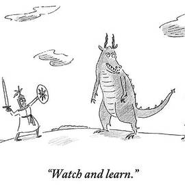 An Adult Dragon Instructs His Child Dragon by Michael Maslin