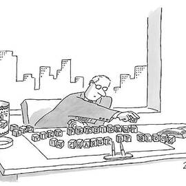 An Executive Sitting At His Desk Plays by Jack Ziegler