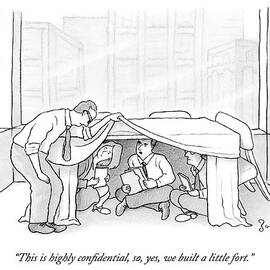 An Office Worker Lifts A Sheet And Finds Three by David Borchart