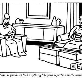 An Old Man And Woman Sit On Furniture by Bruce Eric Kaplan