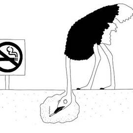 An Ostrich With Its Head Buried by Seth Fleishman