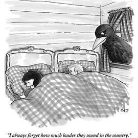 An Overly Large Bird Peers Into The Bedroom by Carolita Johnson