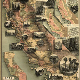 Antique Map of California by E. McD. Johnstone - 1888 by Blue Monocle