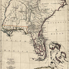 Antique Map of Florida and the Southeast by Thomas Jefferys - 1768 by Blue Monocle