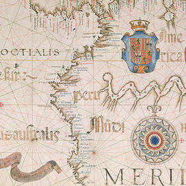 Antique Map of Peru and the Amazon by Diego Homem
