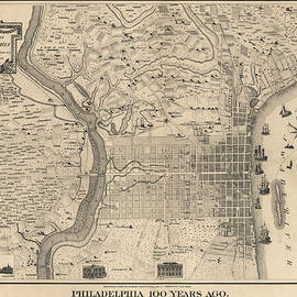 Antique Map of Philadelphia by P. C. Varte - 1875 by Blue Monocle