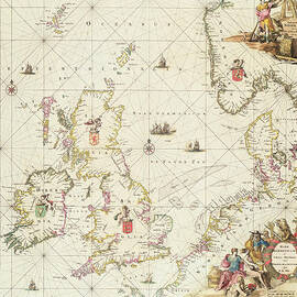 Antique Map of the North Sea by Frederick de Wit