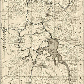 Antique Map of Yellowstone National Park by the U. S. War Department - 1900 by Blue Monocle