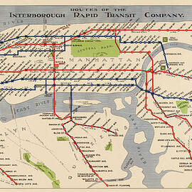 Antique Subway Map of New York City - 1924 by Blue Monocle