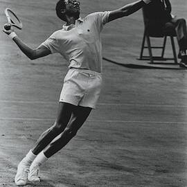 Arthur Ashe Playing Tennis by Jack Robinson