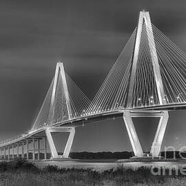 Arthur Ravenel Jr. Bridge In Black And White by Adam Jewell