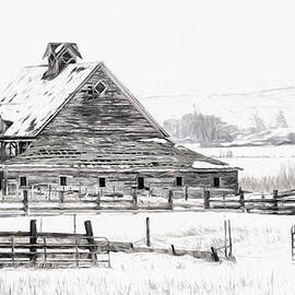 Artistic Winter Barn by Mary Jo Allen