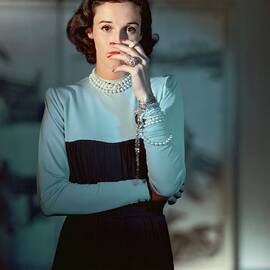 Babe Paley Wearing A Traina-norell Dress by Horst P. Horst