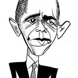 Barack Obama Suit & Tie by Tom Bachtell