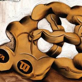 Abstract Baseball Glove Art print by Tommervik