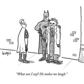 Batman, With His Arm Around The Joker, Speaking by Robert Leighton