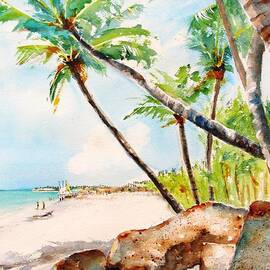 Bavaro Tropical Sandy Beach by Carlin Blahnik CarlinArtWatercolor