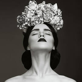 Beautiful Woman With Wreath Of Flowers by Lambada