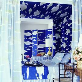 Bedroom With Bill Blass Fabrics by Horst P. Horst
