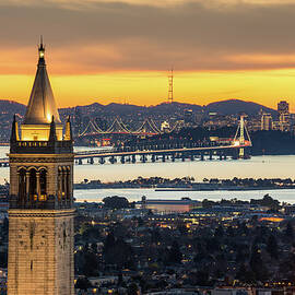 Berkeley Campanile With Bay Bridge And by Chao Photography