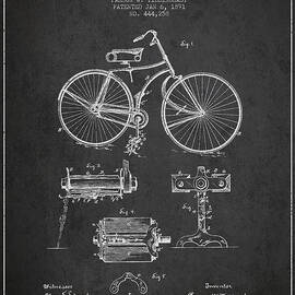 Bicycle Patent Drawing from 1891 by Aged Pixel