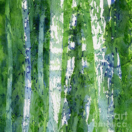 Birch Trees Watercolor Abstract by Randy M