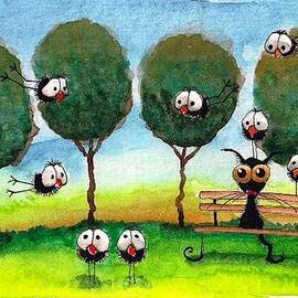 Bird watching in the park by Lucia Stewart