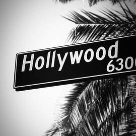 Black and White Hollywood Street Sign by Paul Velgos