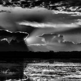 Black and White Sunset Over the Mead Wildlife Area by Dale Kauzlaric