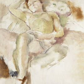 Bobette Lying Down Bobette Allongee by Jules Pascin