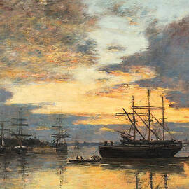 Bordeaux In the Harbor by Eugene Louis Boudin