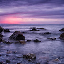 Boulders In The Surf Wallis Sands  by Jeff Sinon