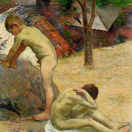 Breton Boys Bathing by Paul Gauguin