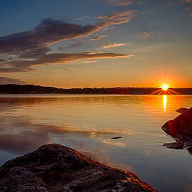 Brilliant Sunrise. Baxter Lake NH by Jeff Sinon