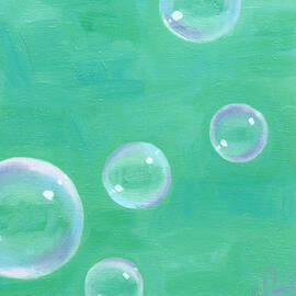 Bubbles on Green by Guenevere Schwien