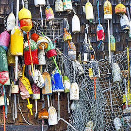 Buoys on Wall - Cape Neddick - Maine by Steven Ralser
