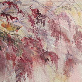 Cardinal in Fall Mist by Amanda Amend