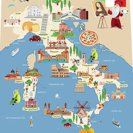 Cartoon Map Of Italy by Drmakkoy