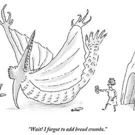 Caveman And Woman Begin To Eat A Pterodactyl by Michael Maslin