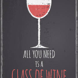 Chalkboard Red Wine Design by Iveta Angelova