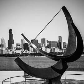 Chicago Adler Planetarium Sundial in Black and White by Paul Velgos